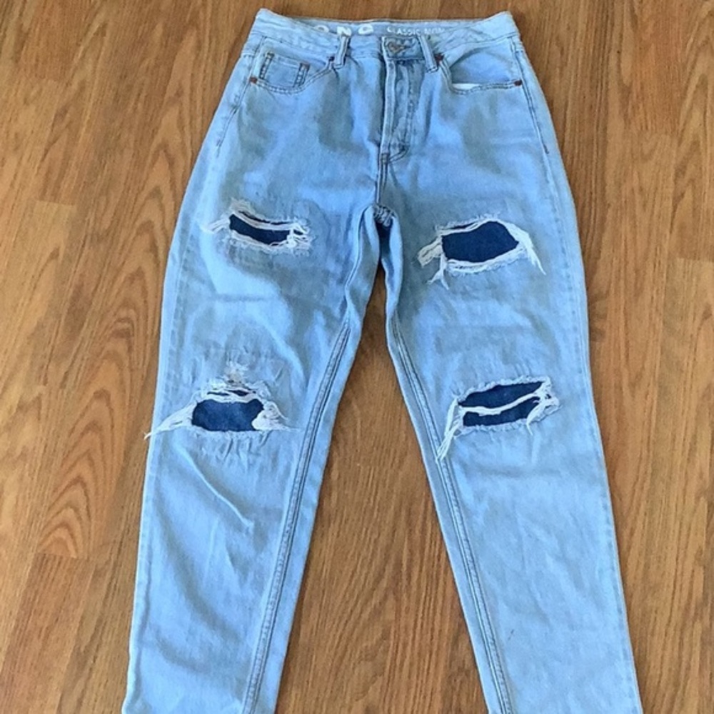 Song of Style High Rise Blue Jeans with Distressed Details